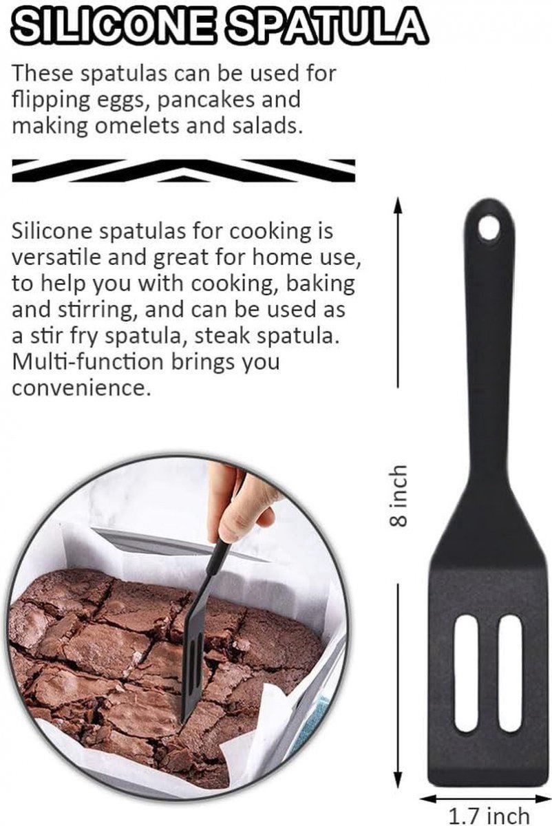 Spatulas - 3 pieces - Spatula Silicone - BPA free - Non-stick coating Silicone Cooking Utensil Set, Slotted spatula, heat resistant spatula, fish spatula — image 4