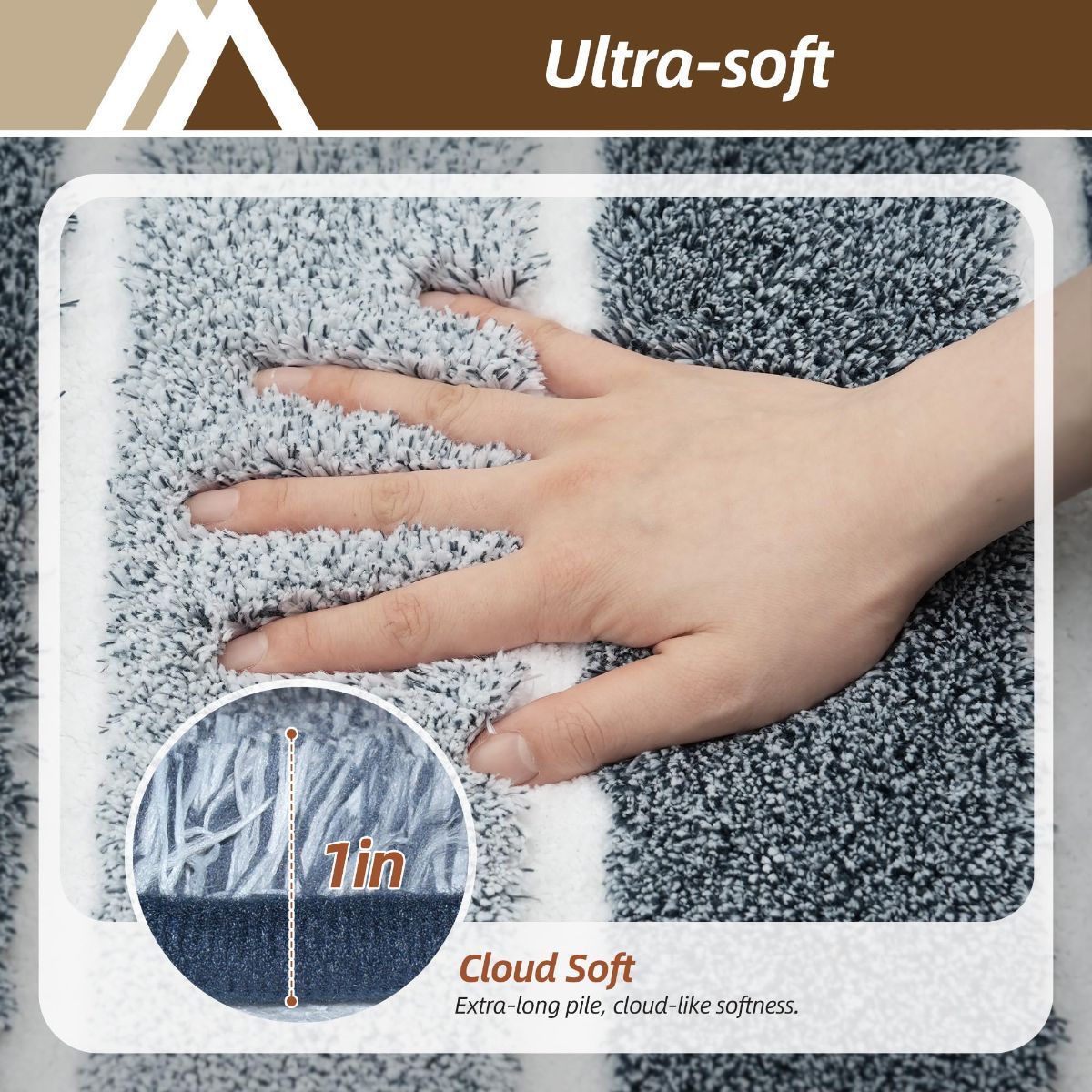 Bathroom Rugs, Ultra Soft Absorbent Bath Mat, Beige | Non-Slip TPR Backing Stays in Place, Machine Washable Bath Rugs Shaggy Rug for Bathroom Floor — image 5