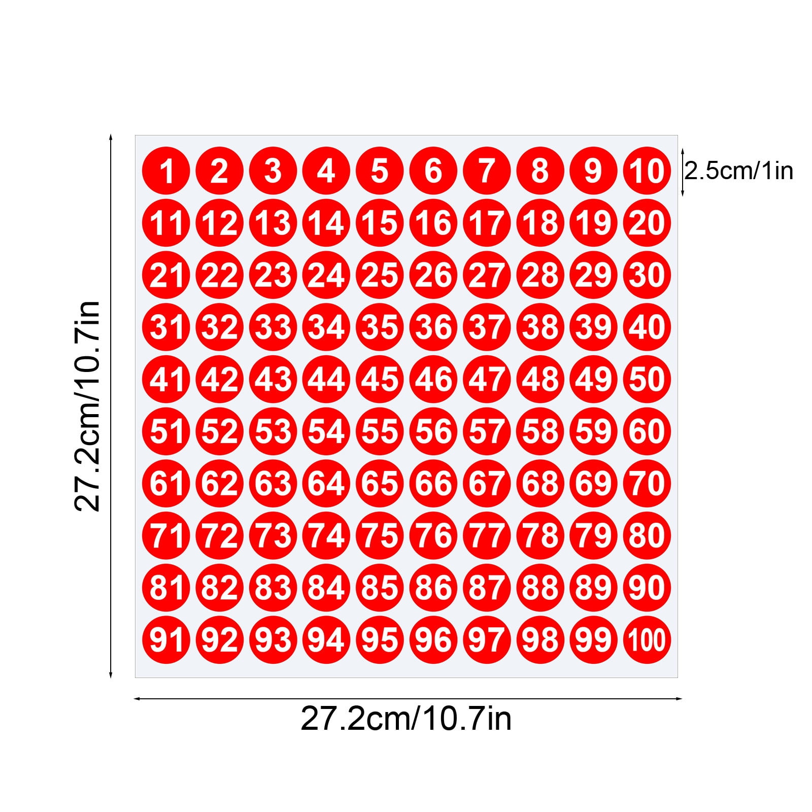 1 Inch Round Number Stickers,1-100 Multi-Color Self-Adhesive Labels for Mailbox,Scrapbook,and DIY Crafts,Easy to Peel and Stick on Various Surfaces,Durable — image 3