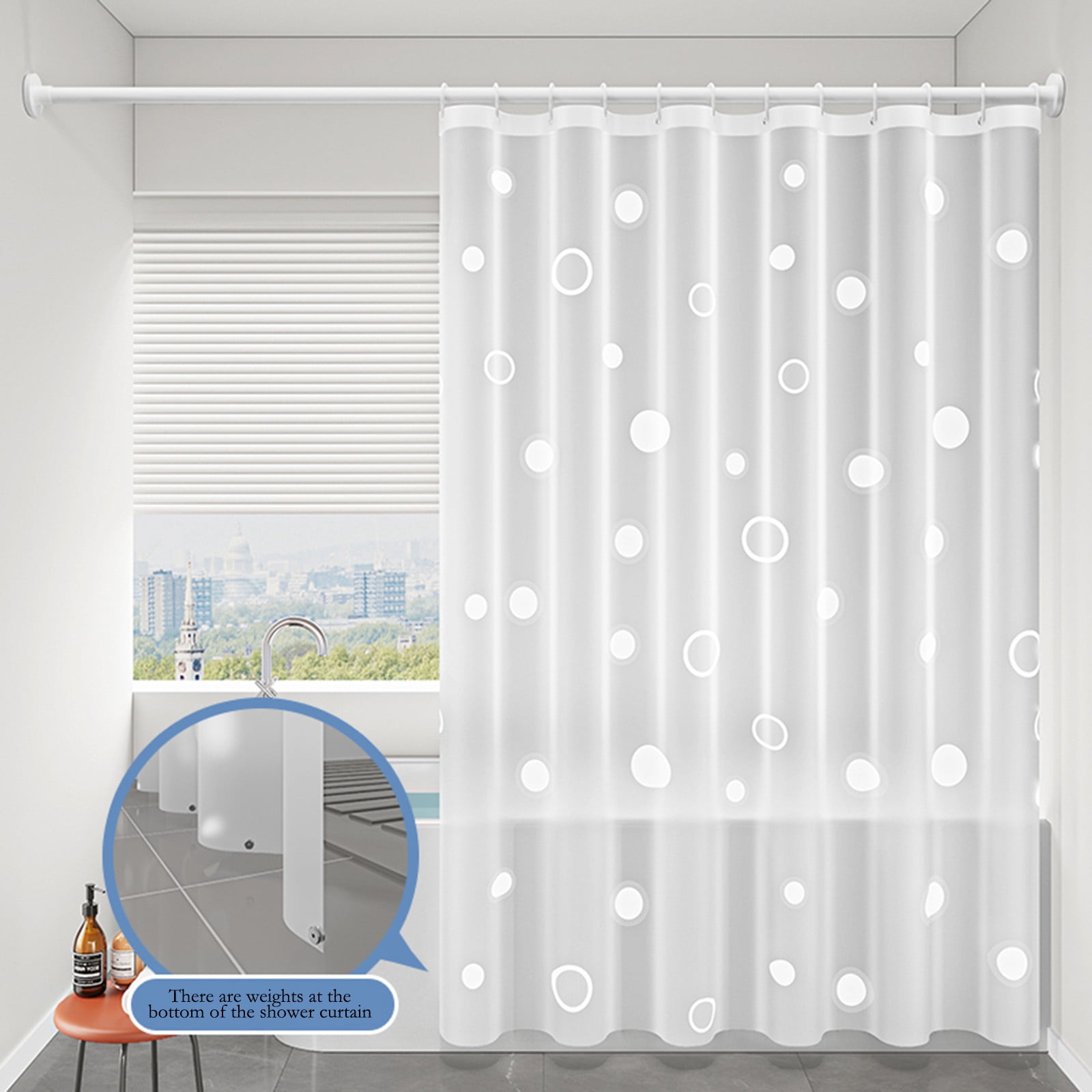 Shower Curtain, 31.5×71 Inch Shower Curtain Liner, Waterproof Plastic Shower Liner, Cute Lightweight Shower Curtain for Bathroom 40.2×70.9 in C — image 5