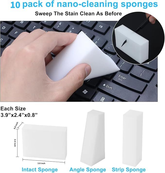 2X Density Magic Sponge Eraser,Multi-Functional Household Cleaning Kitchen Dish Sponge for Furniture,Extra Thick and Long Lasting Melamine Cleaning Sponges(10) — image 2