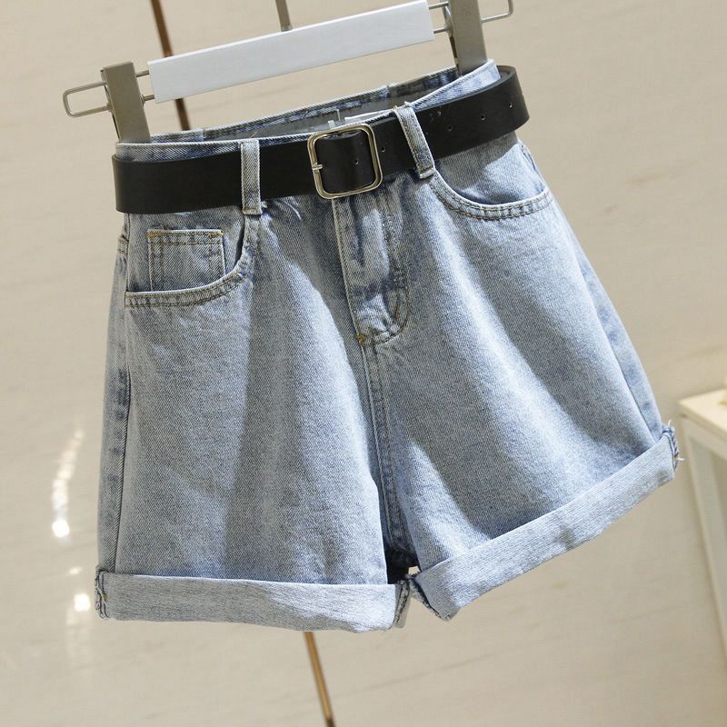 High Waist Cotton Denim Shorts Wide Leg White Black โ image 3