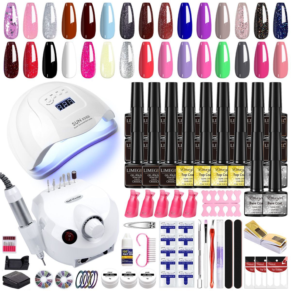 Nail Art Kit Gel Lamp Nail Grinder Nail Polishes Nail Art Tools Nail - Multi - Size 168-4 โ image 5