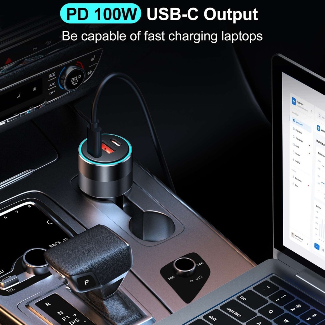 CHOETECH TC0011 130W 3 Ports (Dual USB-C Port PD3.0 + USB-A Port) Fast Car Charger โ image 5