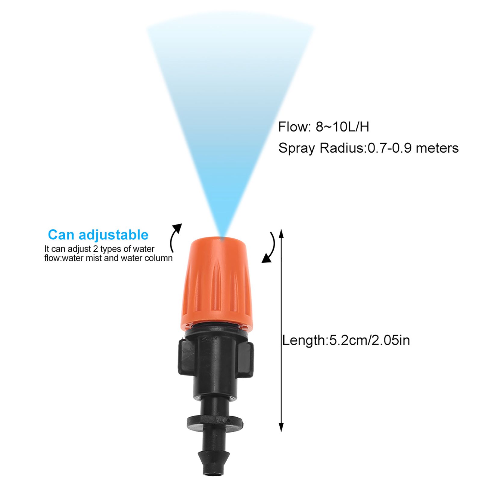 50pcs/set Adjustable Garden Drip Irrigation Misting Nozzles Micro Flowing Sprinkler Head Atomizer — image 6