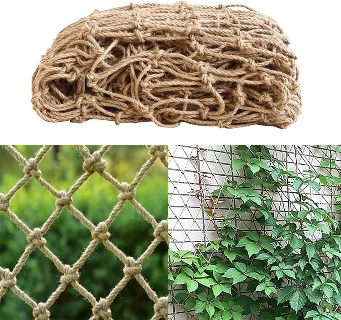 Jute Plant Climbing Net for Vegetables and Vines, Natural Support Trellis for Garden, Balcony and Greenhouse Use, 2 × 5 m