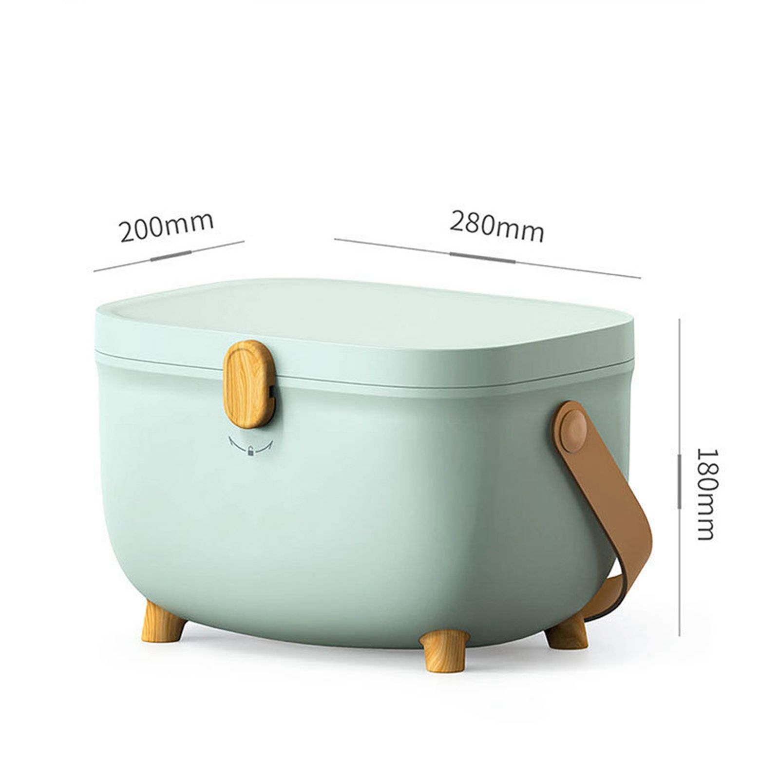 Plastic Medicine Storage Box Oval Double Layers Multi Grid Large Capacity Medical Box Organizer for Home Dorm Green — image 5