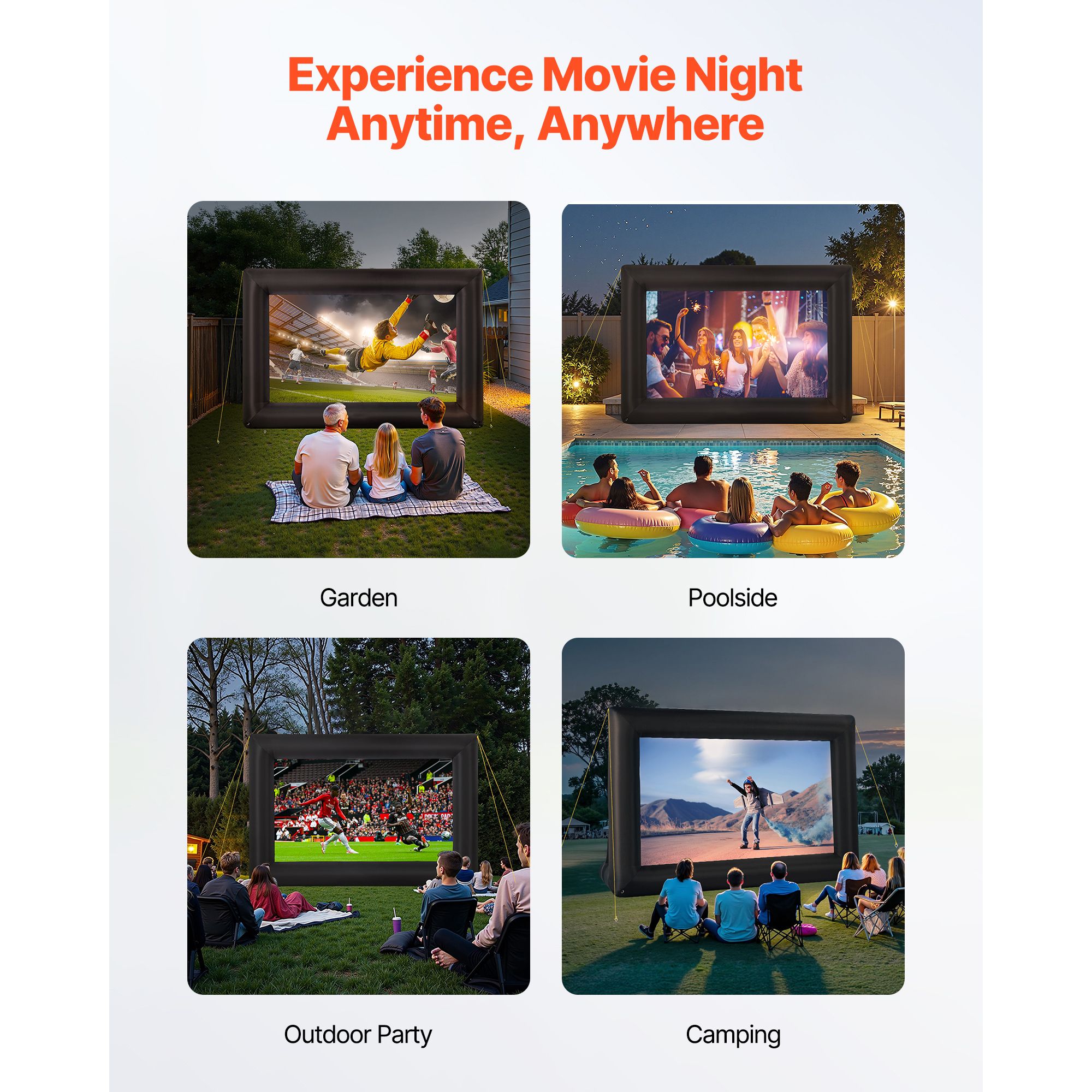 16 ft Inflatable Movie Screen 16:9 600D Movie Projector with Portable Bag โ image 6