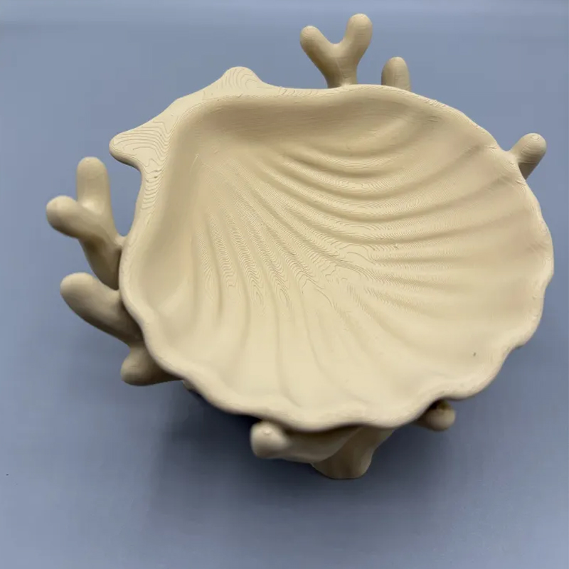 3D printed organic coral and seashell jewelry and key storage box, flesh-colored — image 3