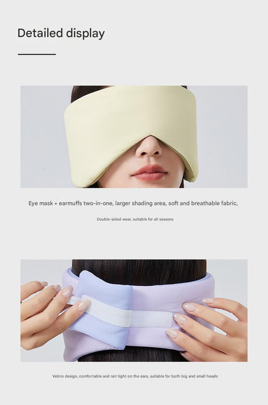 Pink Reversible All-Season Sleep Mask - Cooling & Warming with Sound Muffling Ear Covers Function โ image 6