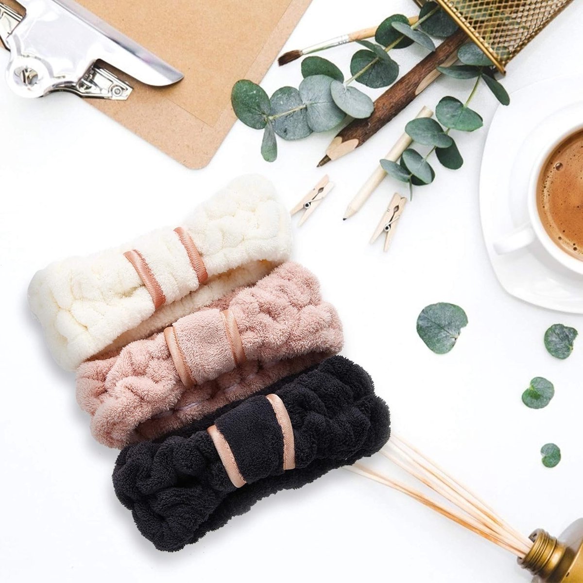 Headbands - Set of 3 - Stretchable - Face Headbands - Makeup Headbands - Cosmetic Headband - Spa Headband - Headbands for Women - Headband for Women and Girls — image 2