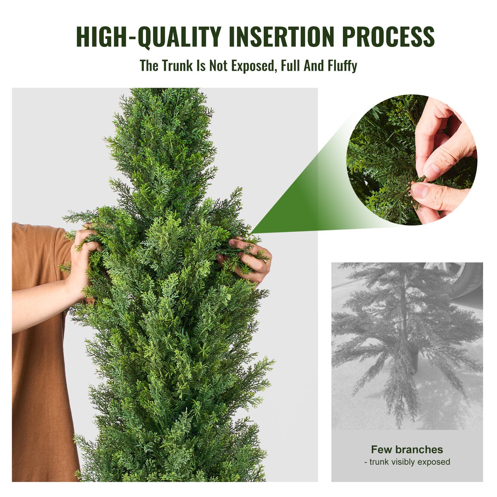 2 Pack 36 Inch Artificial Cedar Topiary Trees with Pots UV Resistant Faux Evergreen Pine Cypress Plants for Indoor Outdoor Home Decor β image 5