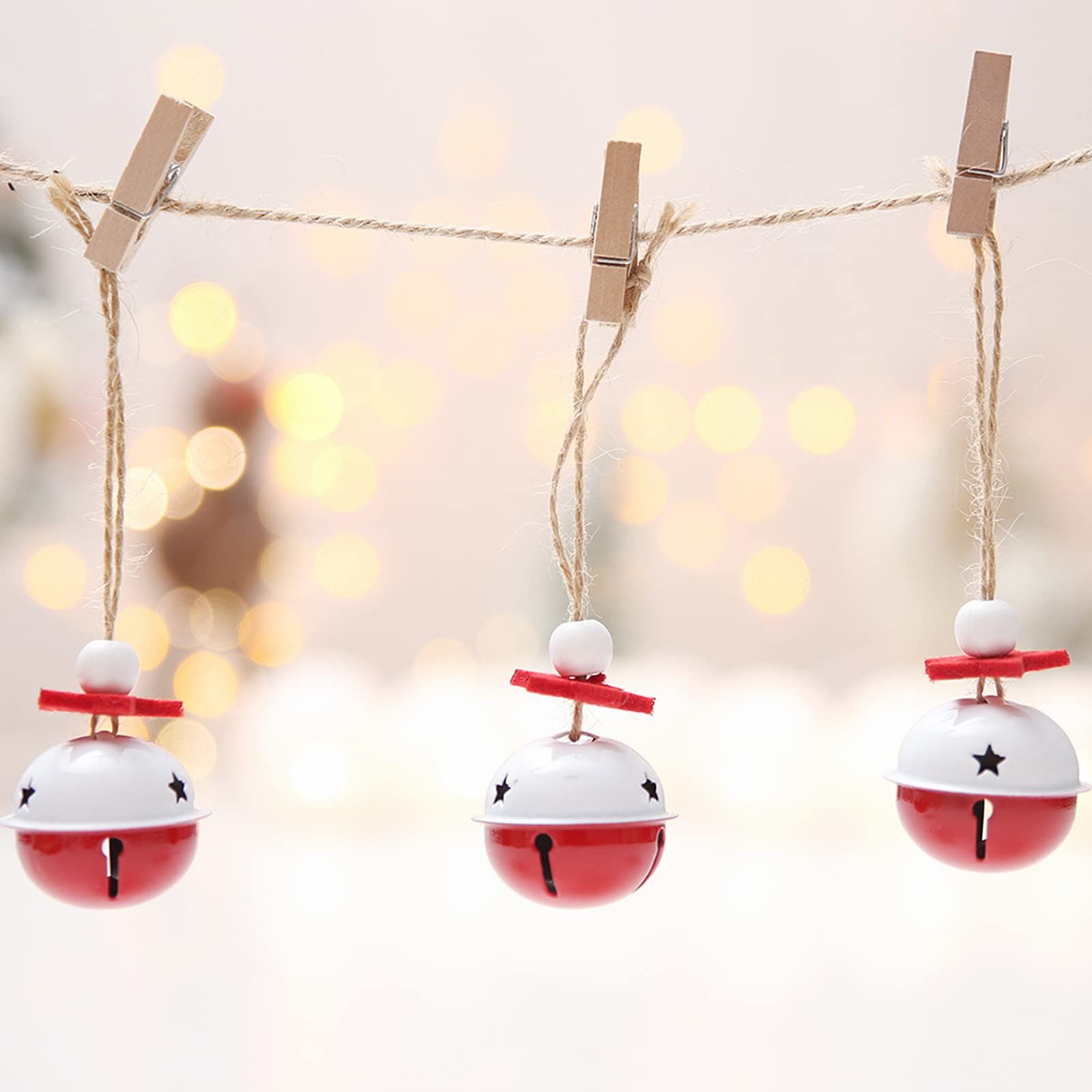 Christmas Metal Bells, 20Pcs Colorful Bell Pendant Pendants Bells Christmas Tree Accessories Burgundy Jingle Bells Rustic Craft — image 5