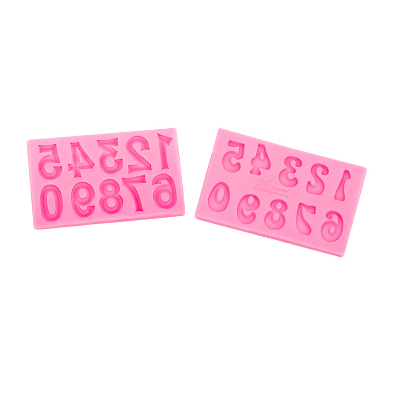 4-Pack Pink Alphabet & Numbers Silicone Fondant Molds - Heat Resistant Cake Decoration & Resin Crafting Tools โ image 4