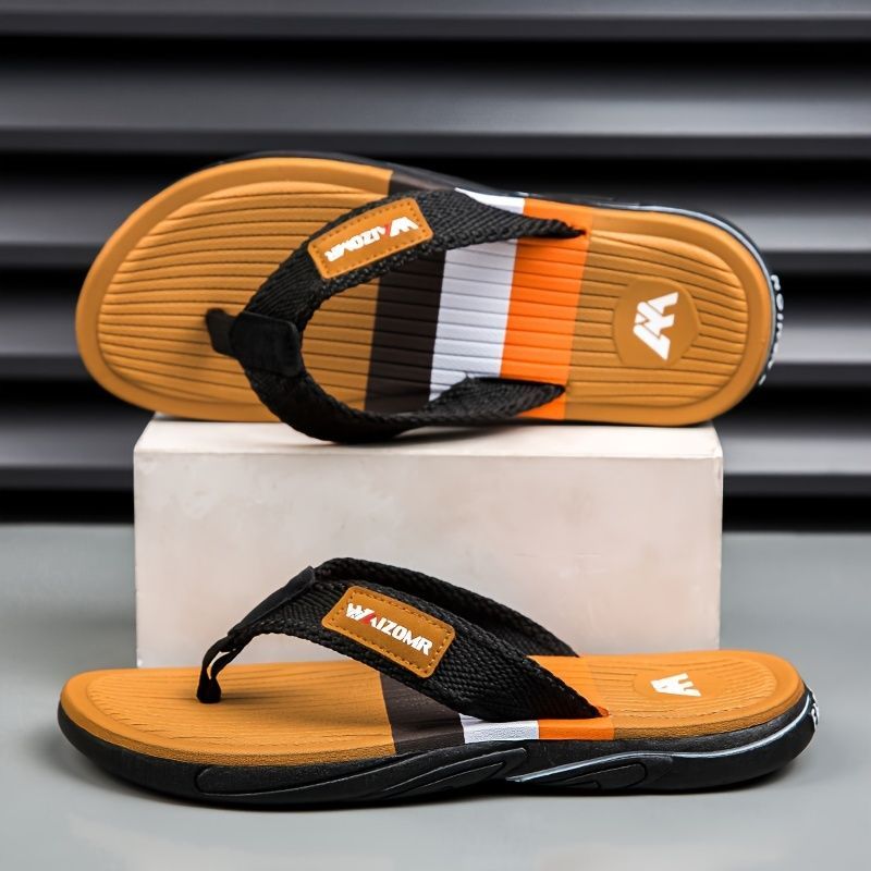Men'S Flip-Flops Summer Sandals Thick-Soled Anti-Slip Anti-Odor Wear-Resistant - Black - Size 40 — image 3