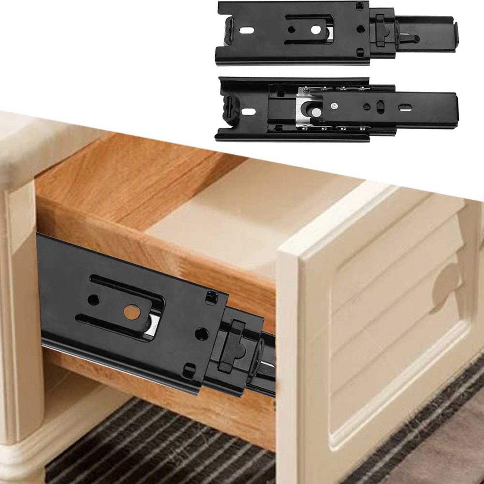 2pcs Mini Short Drawer Slides Furniture Guide Rail Full Extension Kitchen Cupboard Hardware 4in โ image 5