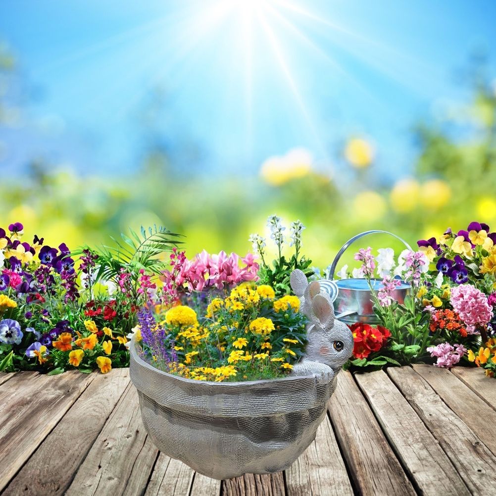 Rabbit Flower Pot Succulent Planter Garden Pots Bunny Decorative Flower Pot Animal Shaped Planter Pots Art Decorations โ image 6