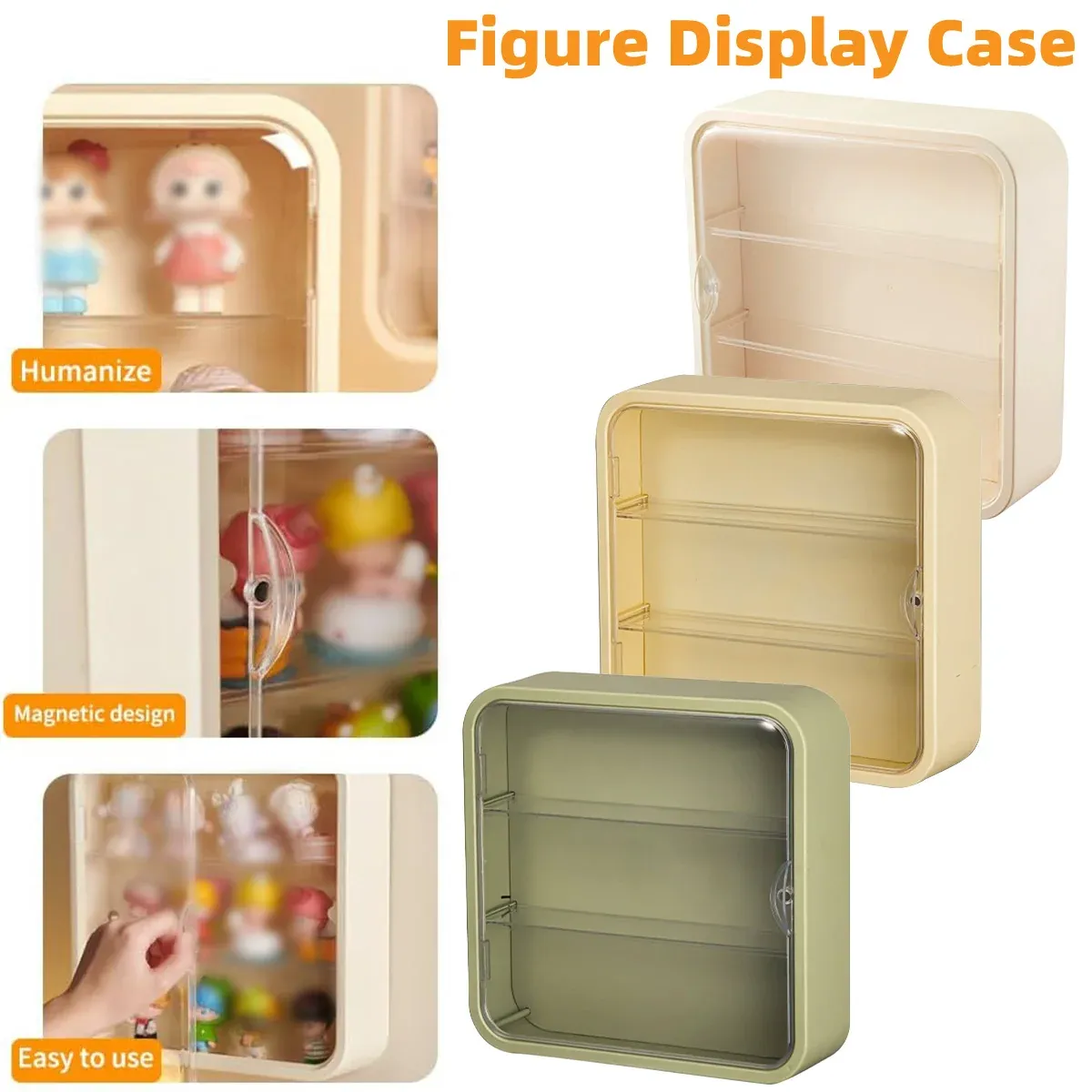 Wall Mounted Showcase Acrylic Figures Toys Display Case Dustproof Storage Box - Green — image 2