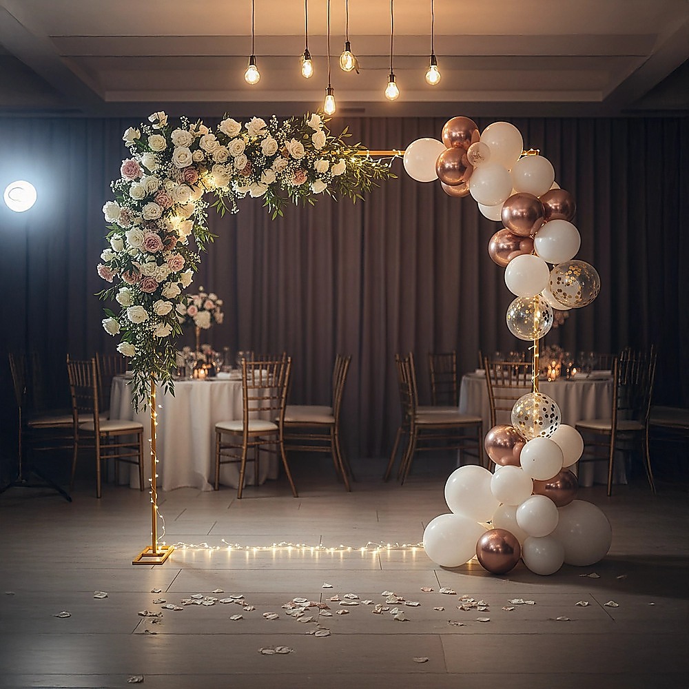 3m Wedding Arch Backdrop Stand โ Square Metal Frame for Balloons & Flowers โ image 2