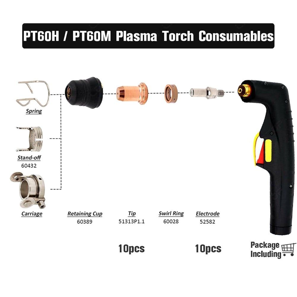 20Pcs Plasma Electrode Mt52582 Tips Nozzles Mt51313P1.1 For Pt60 Cutting Torch โ image 4