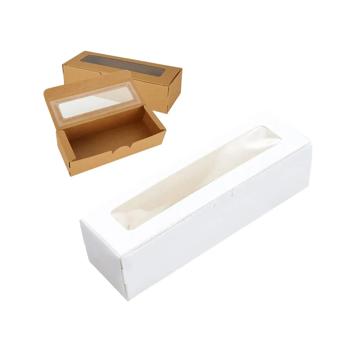 30 Pcs Kraft Paper Window Box Cardboard Gift Packaging Bakery Party Favour Box - Kraft โ image 3
