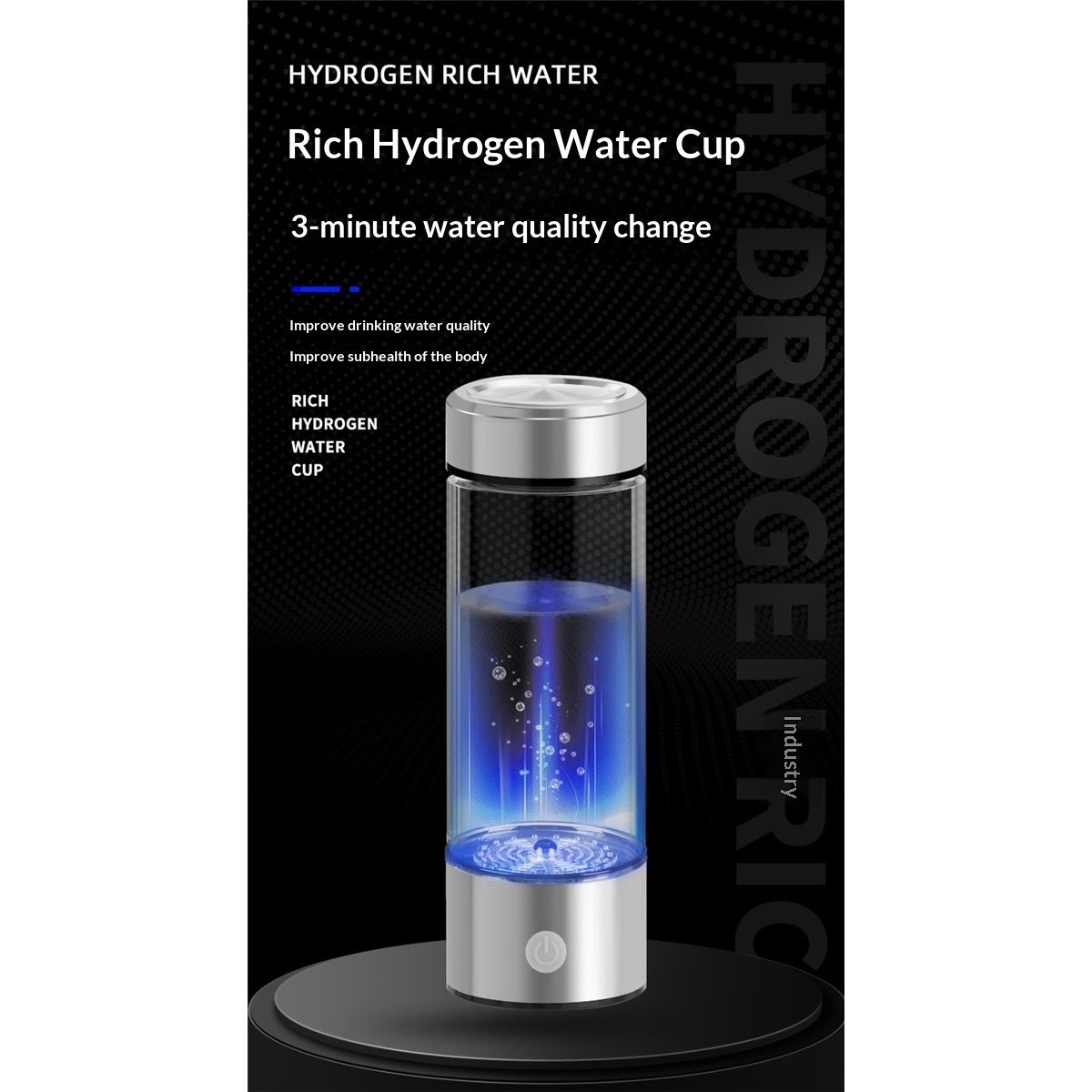 Hydrogen Water Bottle,3Min, Portable 15.2OZ, Rechargeable Hydrogen Water Bottle for Travel, Home, Office – Gift for Family & Friends (Silver) — image 2