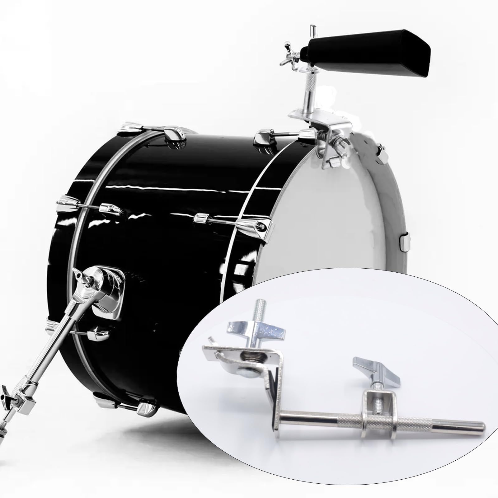 Pearl Bass Drum Hoop Mount Cowbell Holder with Non-Finish Marring Clamping Jaws and Height-Adjustable Cowbell and Percussion Accessory Clamp — image 5