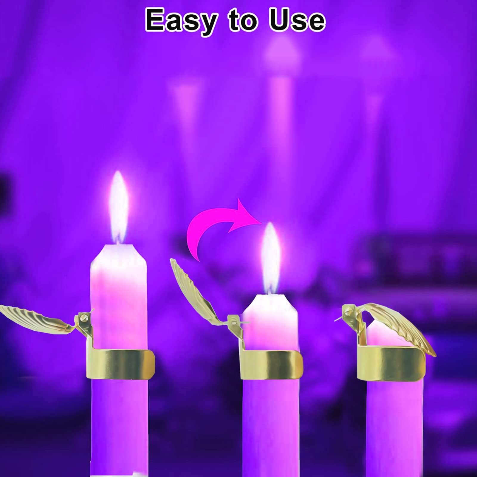 Automatic Fire Extinguishing Candle Snuffer Extinguisher Clip On, Candle Safety Guard, Wick Flame Snuffer 4 Pcs (Scallop) — image 3
