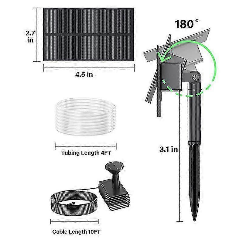 Solar Bird Bath Fountain Pump with Tubing Outdoor Water Pump — image 2