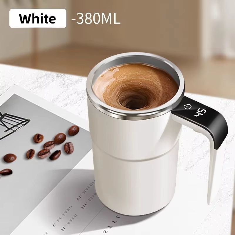 Self-Stirring Coffee Mug Automatic Stir Mug LED Temperature Mug Rechargeable - Black - Size 380ML — image 2