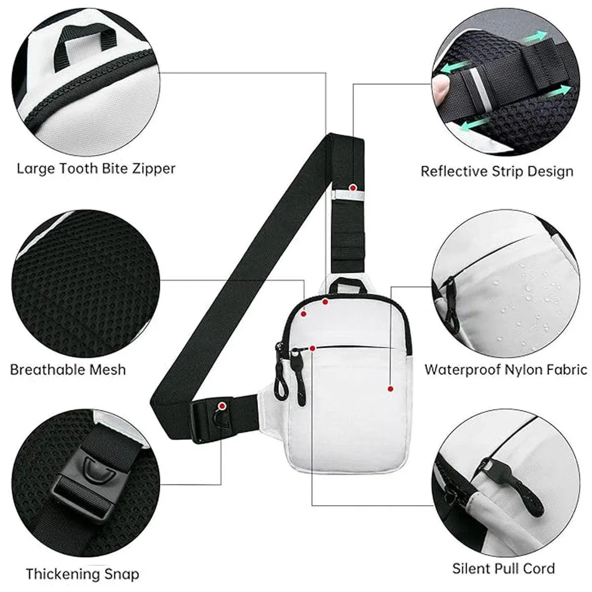 Sports Chest Bag Crossbody Backpack Mini Fashion Satchel for Outdoor Travel - Dark Blue — image 6