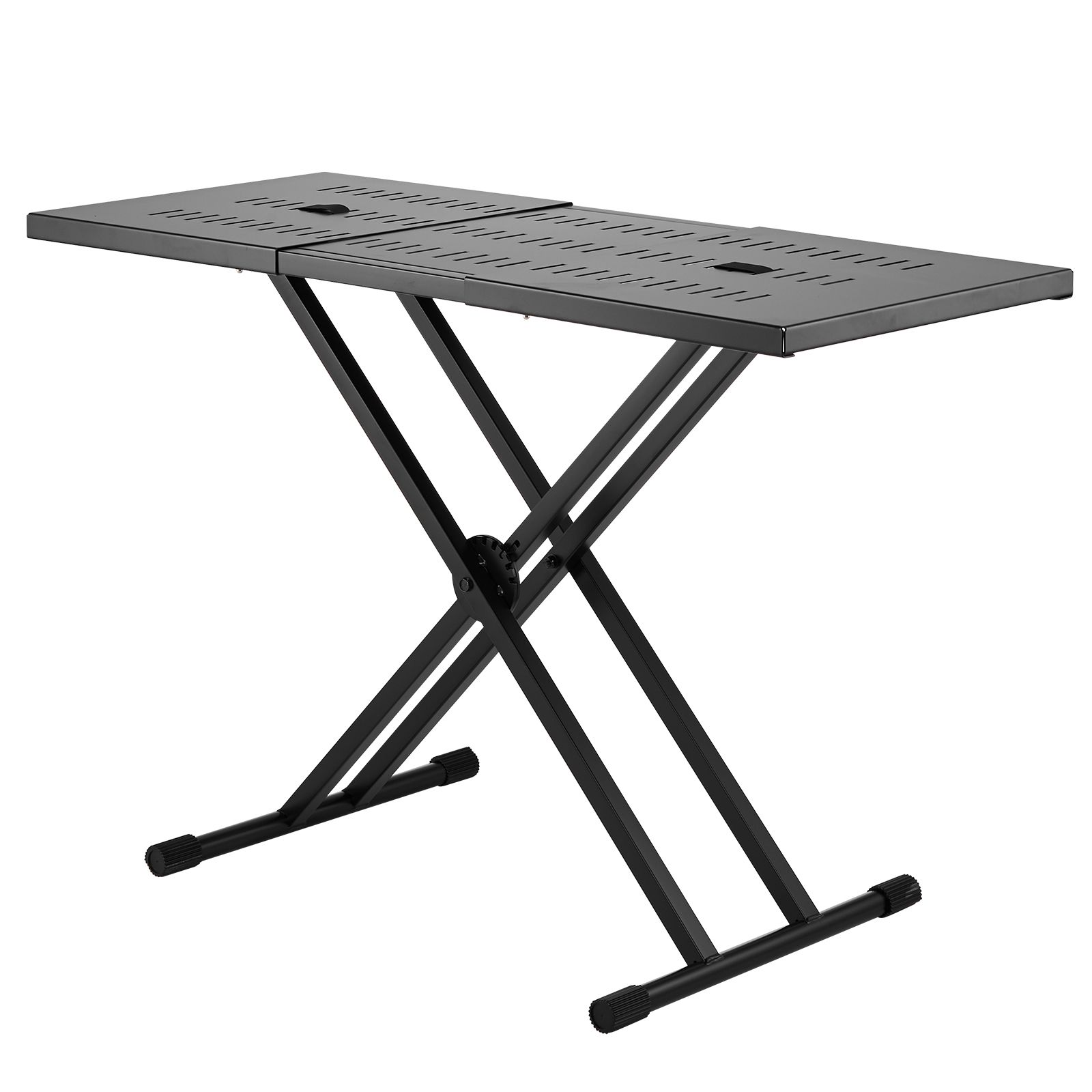 DJ Table Stand, (820-1095)x465 mm Portable DJ Laptop and Controller Stand, Lightweight DJ Desk DJ Booth Adjustable Height DJ Stand, Foldable Double-X Keyboard