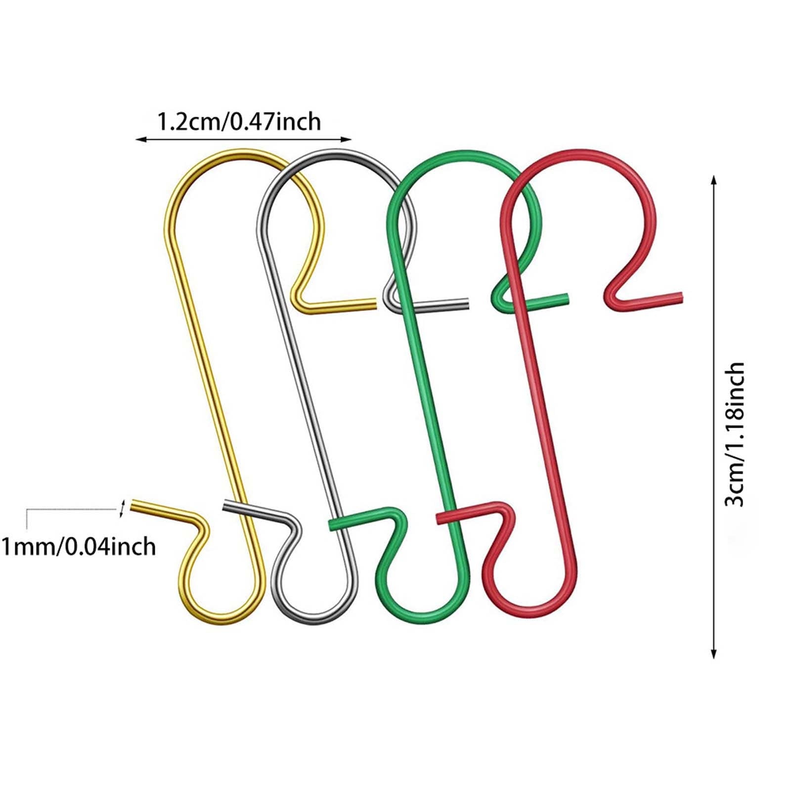 50 Pack Christmas Ornament Hooks 0.47*1.18in Stainless Steel S-Shaped Hangers for Christmas Tree Decoration Christmas Stocking Balls Christmas Ornaments,Gold โ image 2