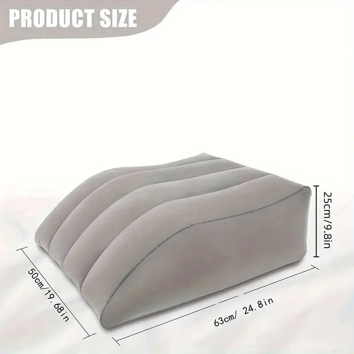Inflatable PVC Leg Pillow Wedge Triangle Foot Cushion Flocking - Blue โ image 4