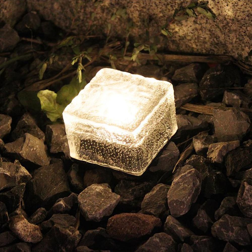 Solar LED Ice Cube Floor Tile Ground Lamp Lawn Lamp -White โ image 5