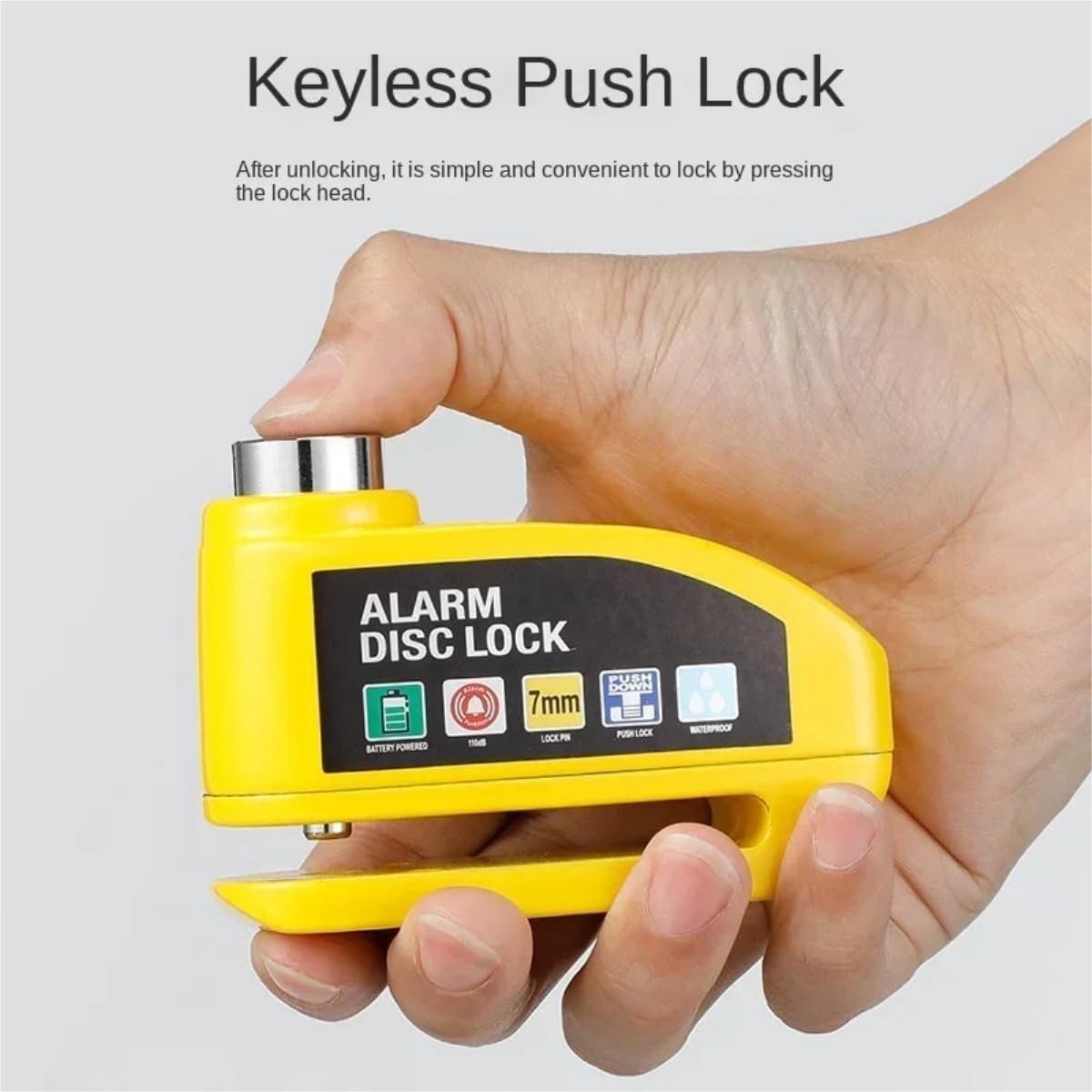 Bicycle disc brake lock - Disc brake alarm - With reminder cable - 7 mm - Motorcycle lock - Scooter lock - Disc brake lock - Blue — image 5
