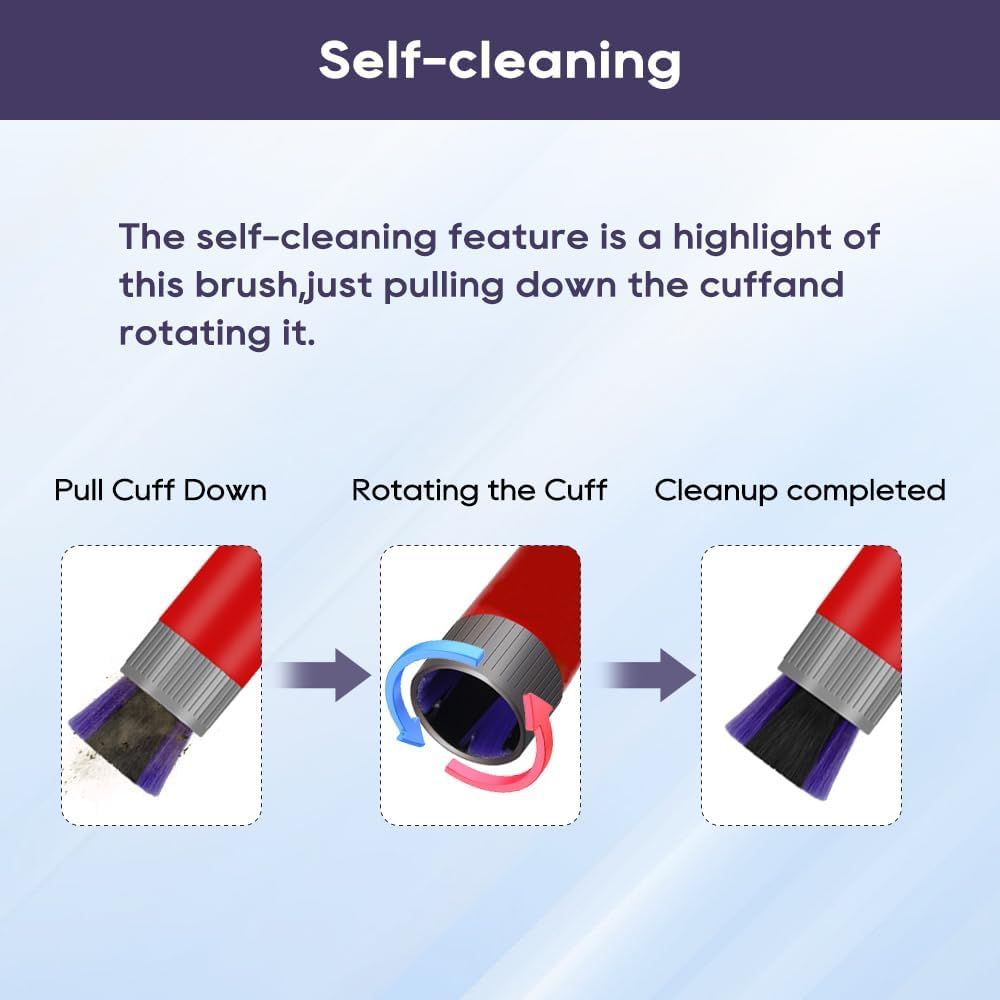 Traceless Scratch-ree Dusting Brush Compatible with Dyson V7 V8 V10 V11 V12 V15 Gen5 detect and Gen5 outsize Vacuum Cleaners, Handy Sel-cleaning Sot Bristles — image 6