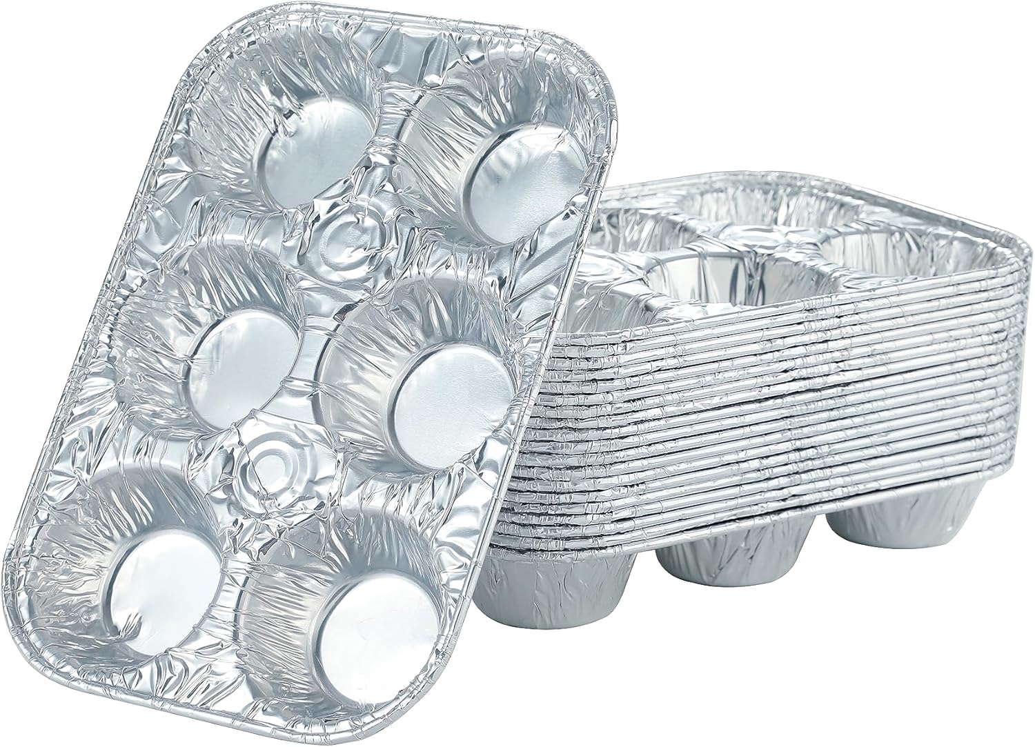 (10pack Muffin Pan 6-Cup Cupcake Aluminum Pans Favorite Muffin Tin Size for Baking Cupcakes Muffins and Mini Pies - Standard Size