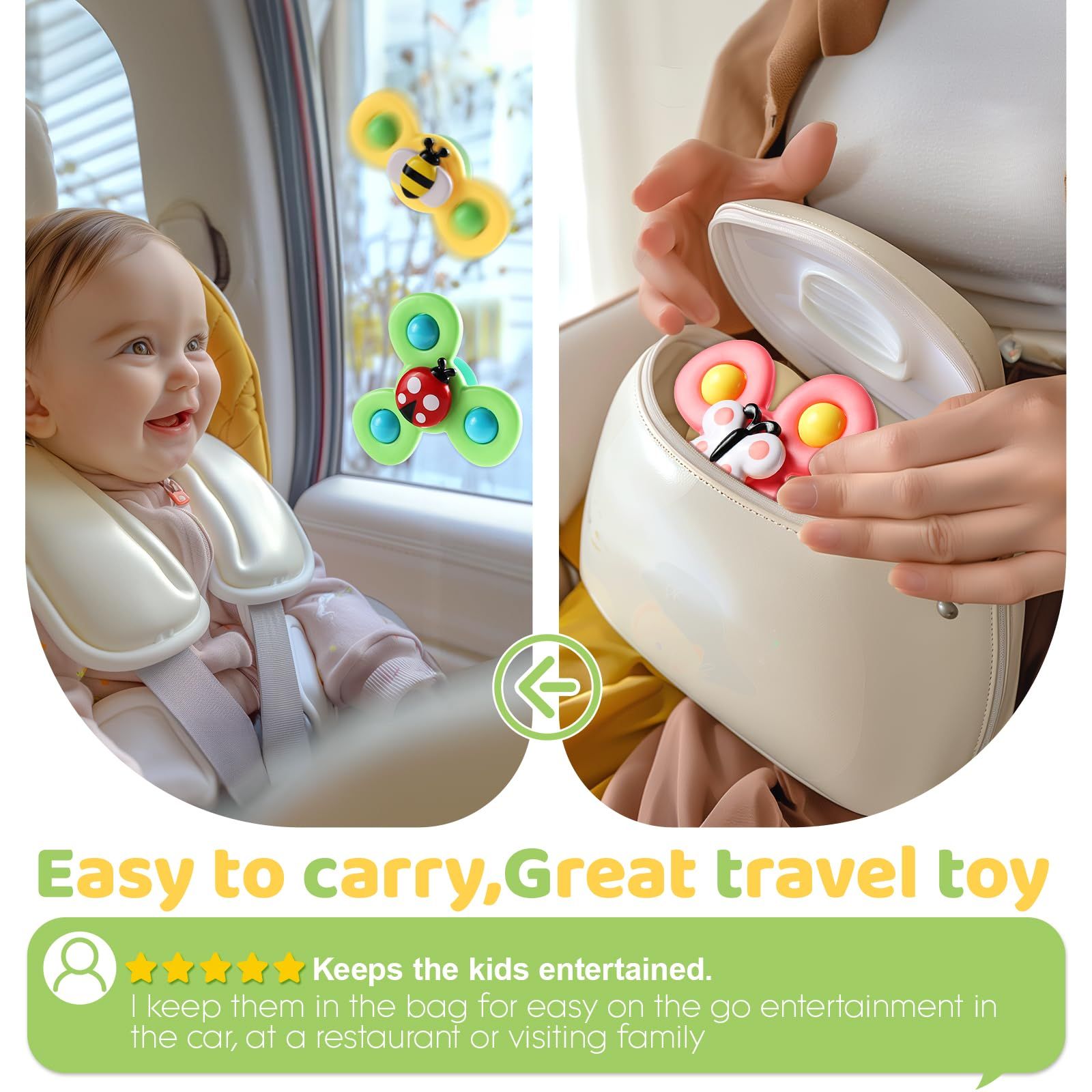 3pcs,Suction cup rotating toys in the bathroom, children's fingertip rotating suction cups for bathing and playing in water — image 3