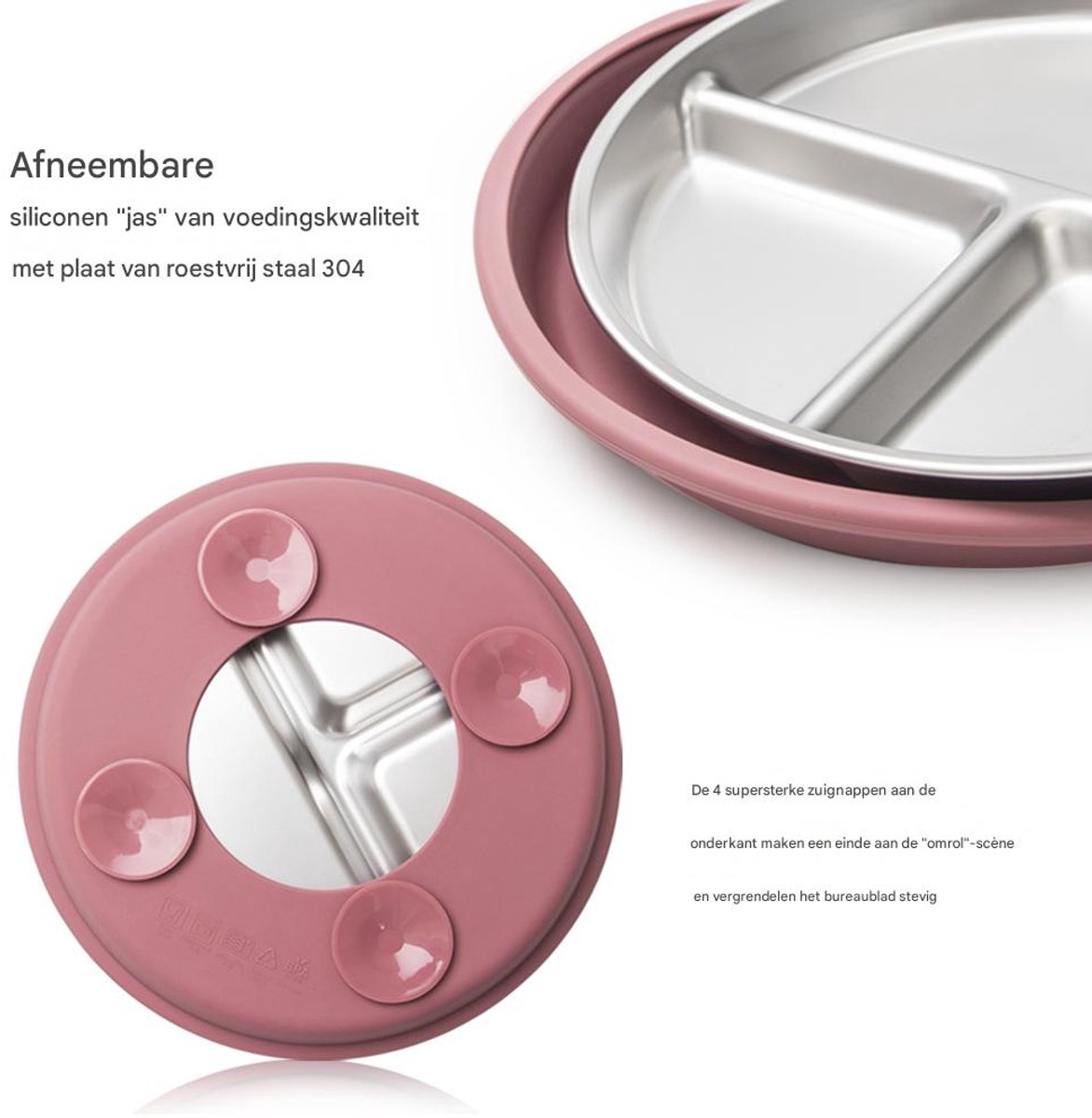 5-Piece Set - Children's Plate - Baby Plate in Stainless Steel - BPA-Free - Non-Slip - Unbreakable - Removable - Suitable for Children 1-3 Years Old - Includes โ image 5