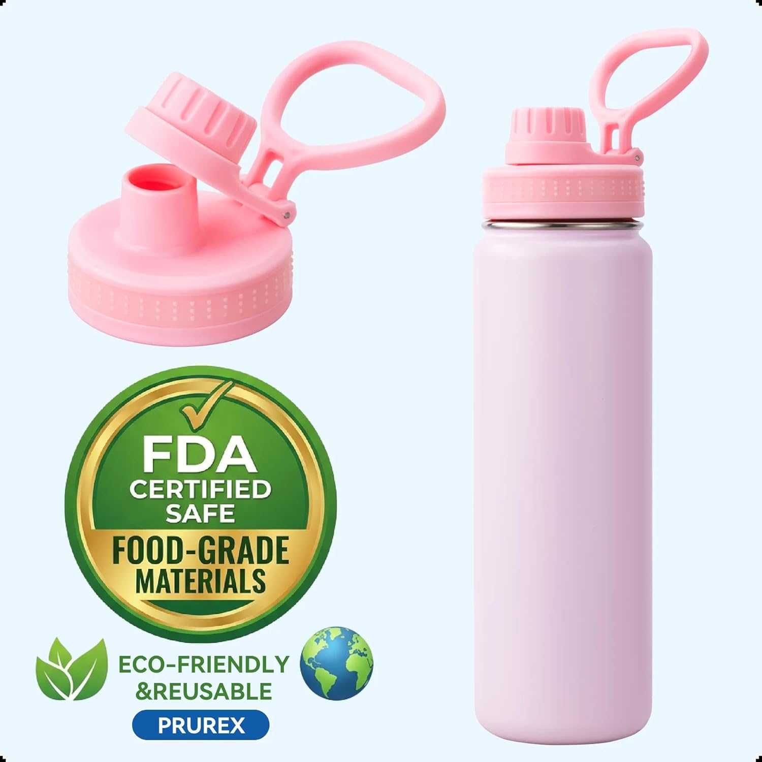 Spout Lid for Lululemon Sport Water Bottle 18/24/32/64 OZ & Clear Bottle 24/32 OZ, Water Bottle Replacement Lid with Ergonomic Handle, BPA-Free — image 6