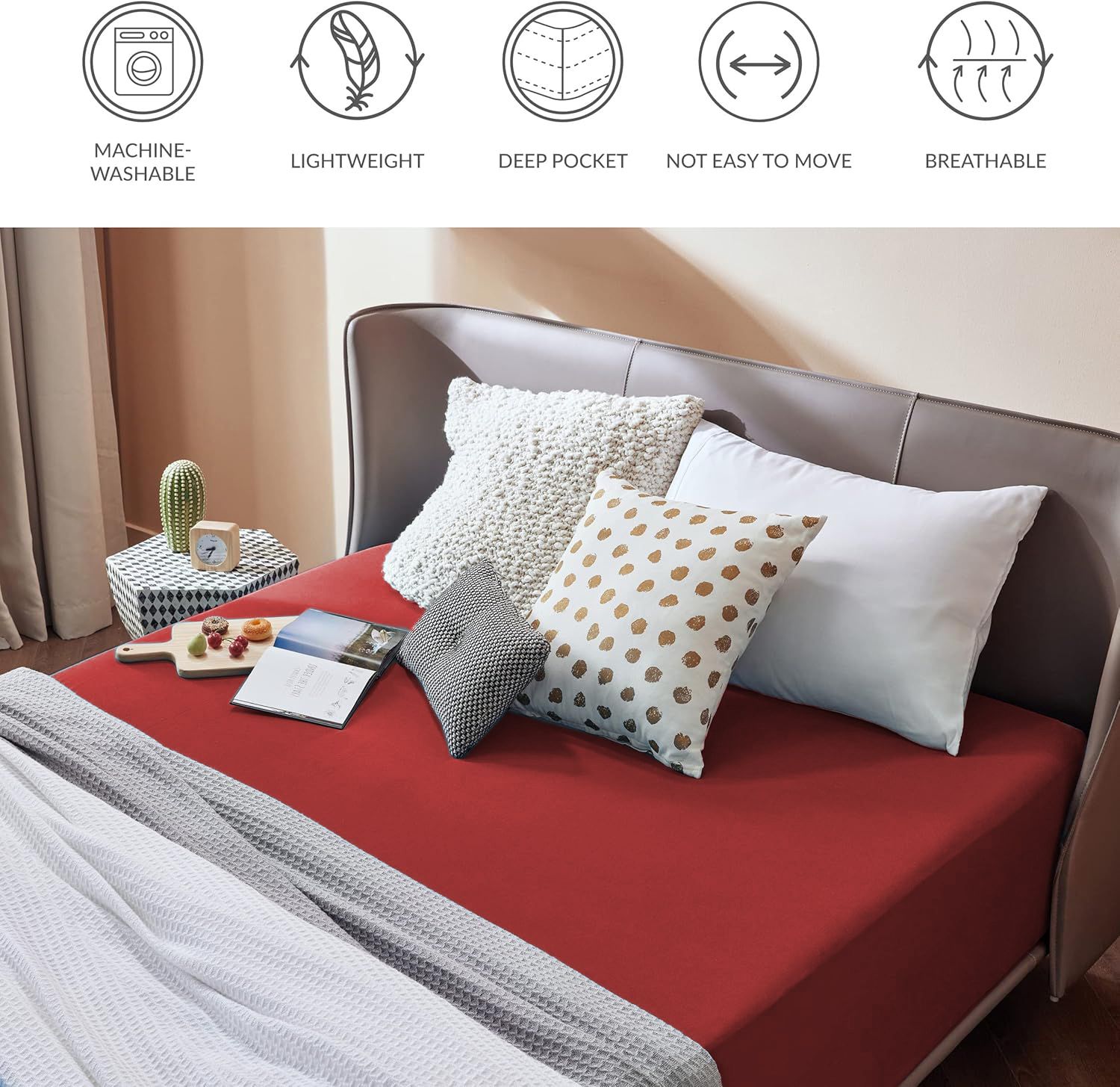 2000TC Hotel Quality Fitted Sheets - 2 Piece Fitted Sheets -Breathable Bedding - Wrinkle, Fade, Stain Resistant- 16inch/40cm Deep Pocket Fitted Bed — image 6