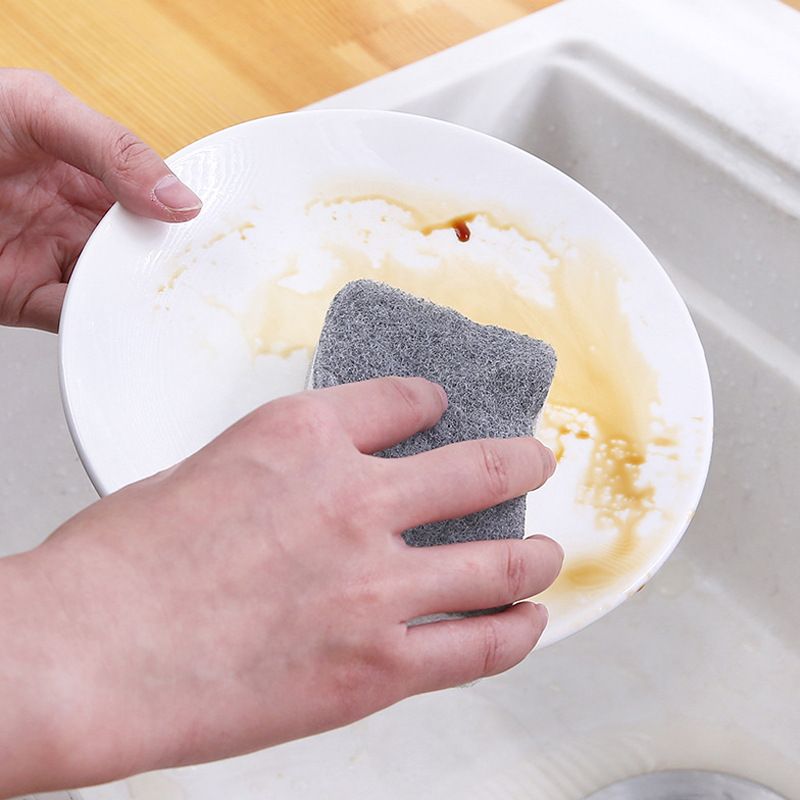 5 Pcs Dish Cleaning Sponge Durable Scrub Scouring Sponge Water Absorbing Kitchen Cleaning Sponge for Kitchen Household Gray — image 2