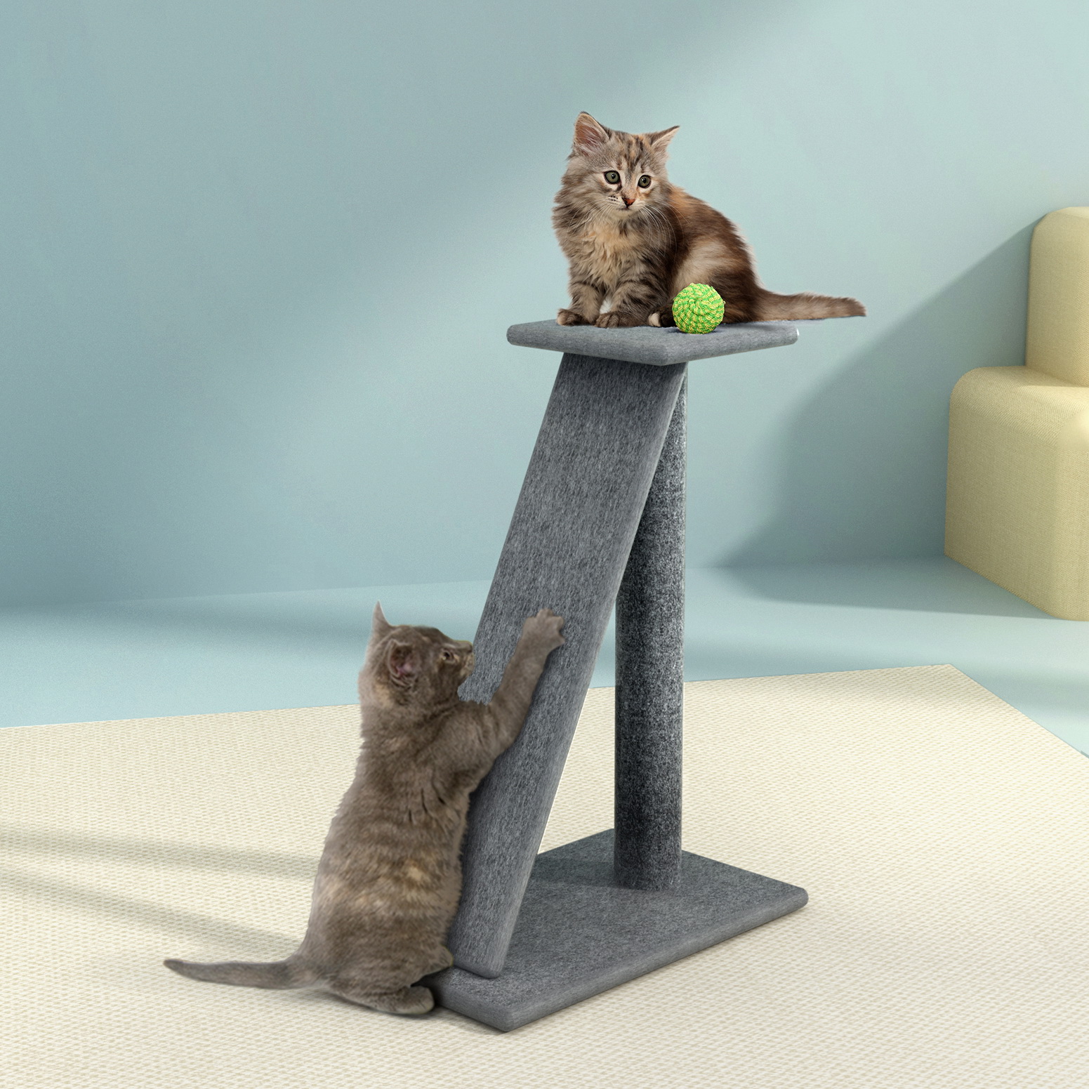 i. Pet Cat Tree 82cm Scratching Post Tower Scratcher Condo Trees Climb House