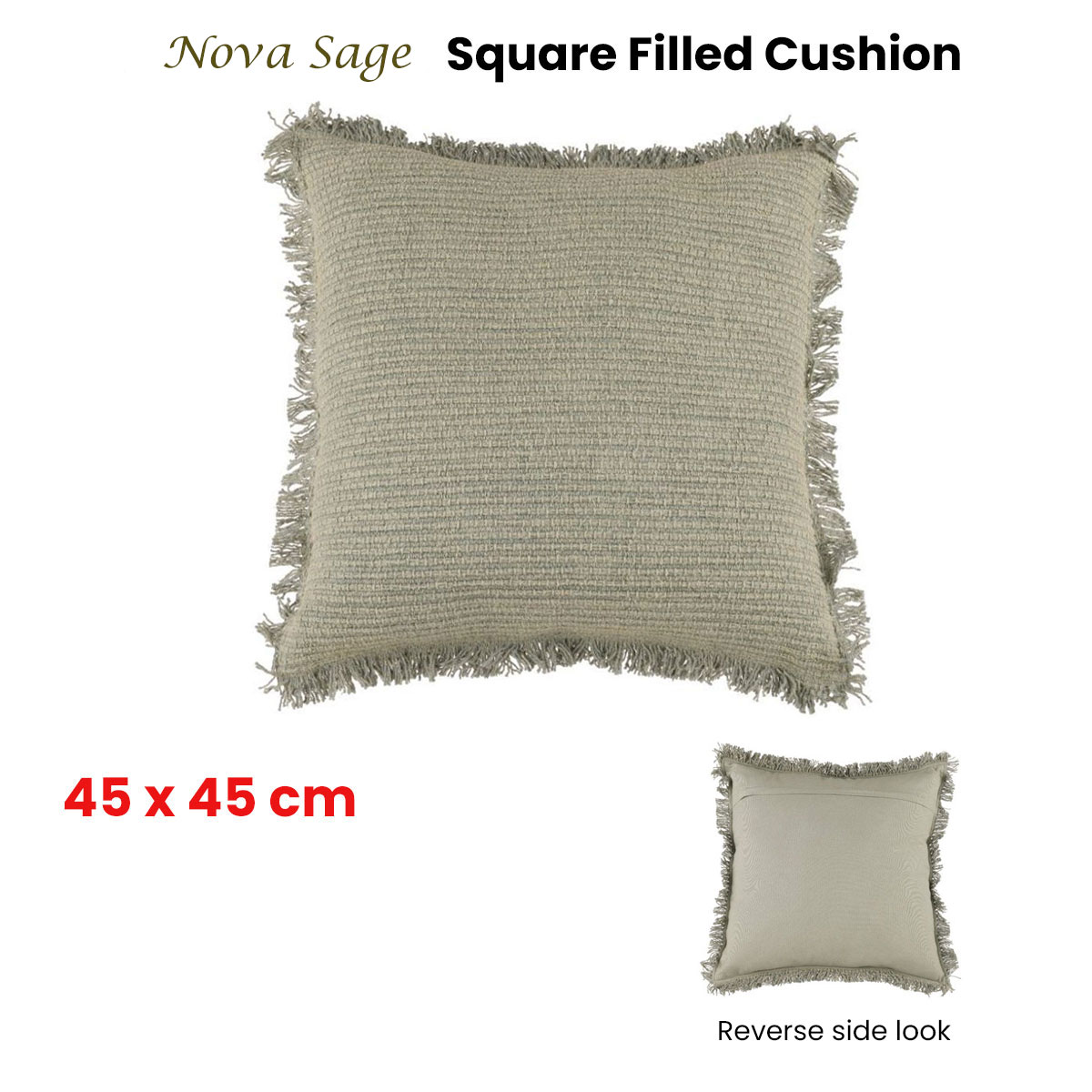 Accessorize Nova Sage Square Filled Cushion 45cm x 45cm β image 2
