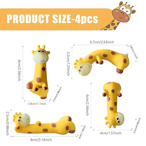 Mini Resin Desk Giraffe Decor, 4 Pcs, Cute Giraffe Figurines Set | Funny Decorations Accessories for Office Desk, Car Dashboard, Monitor. Double-sided Tape โ image 5