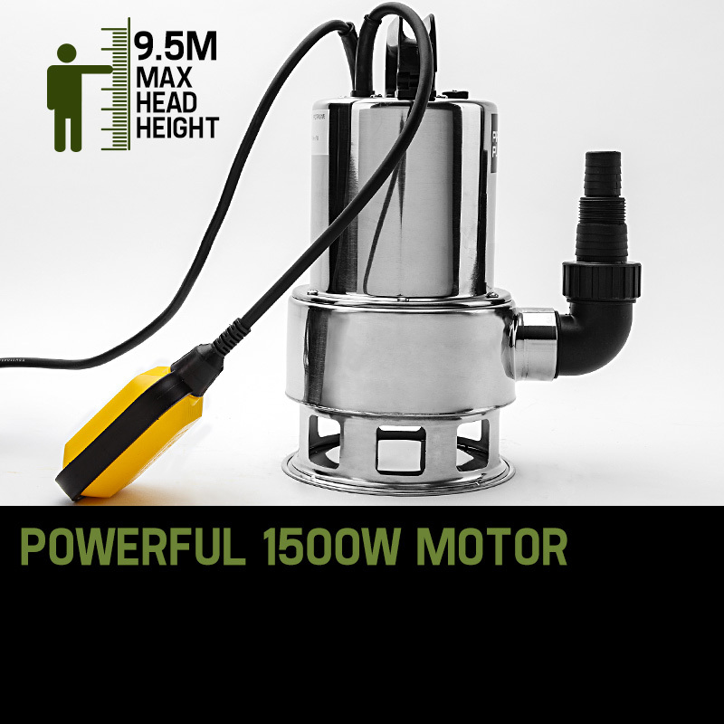 PROTEGE 1500W Submersible Dirty Water Pump Bore Tank Well Steel Automatic Clean โ image 3