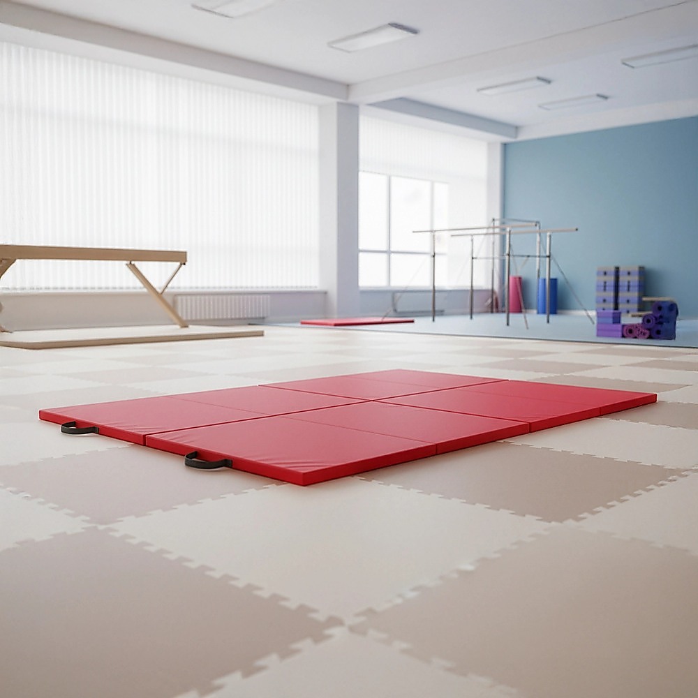 Folding Red Exercise Mat – Gymnastics, Martial Arts, Yoga, Karate & Judo Training — image 2