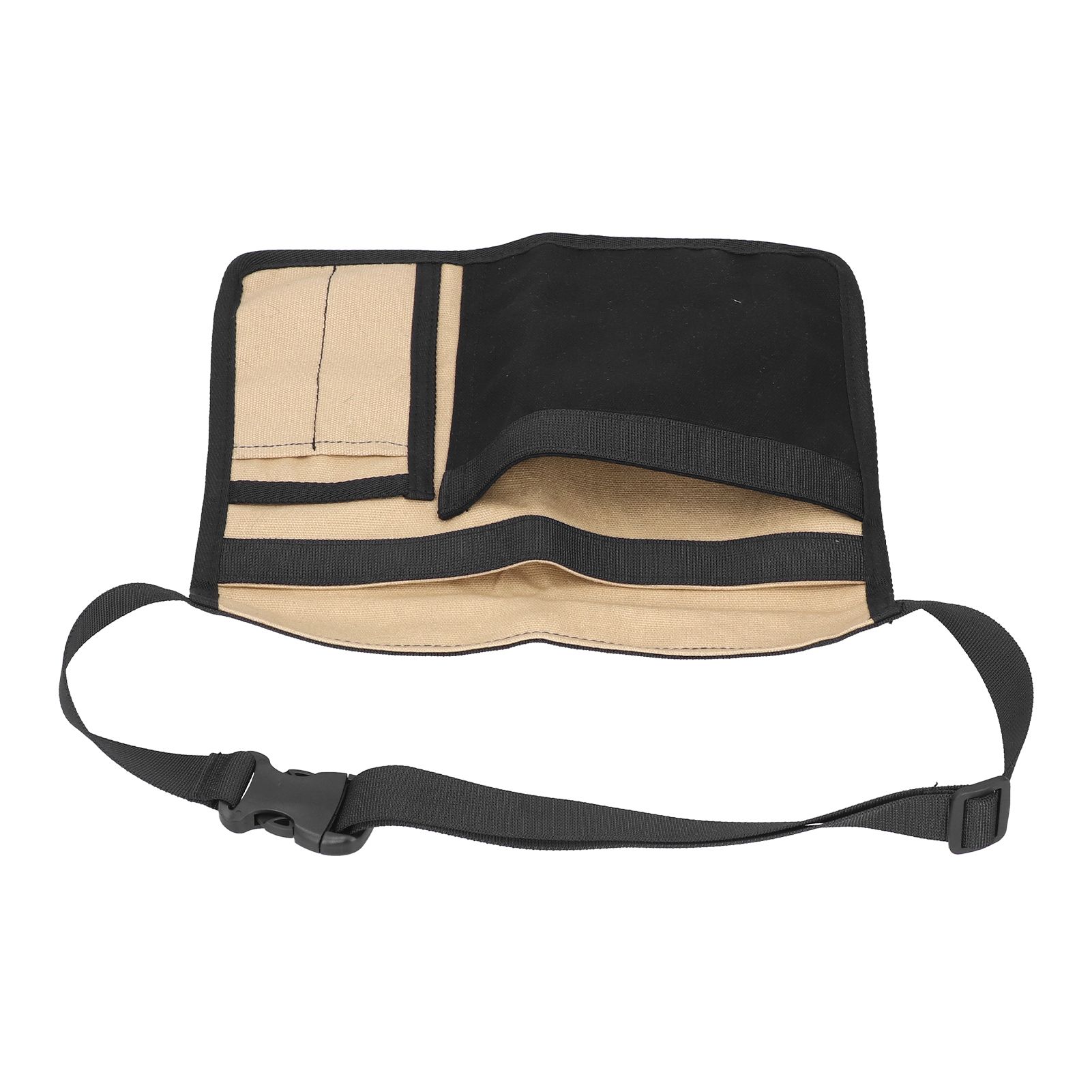 Unilateral Waist Hanging Tool Bag Wear Resistant Oxford Cloth Adjustable Tools Organizer for GardenKhaki Black โ image 2