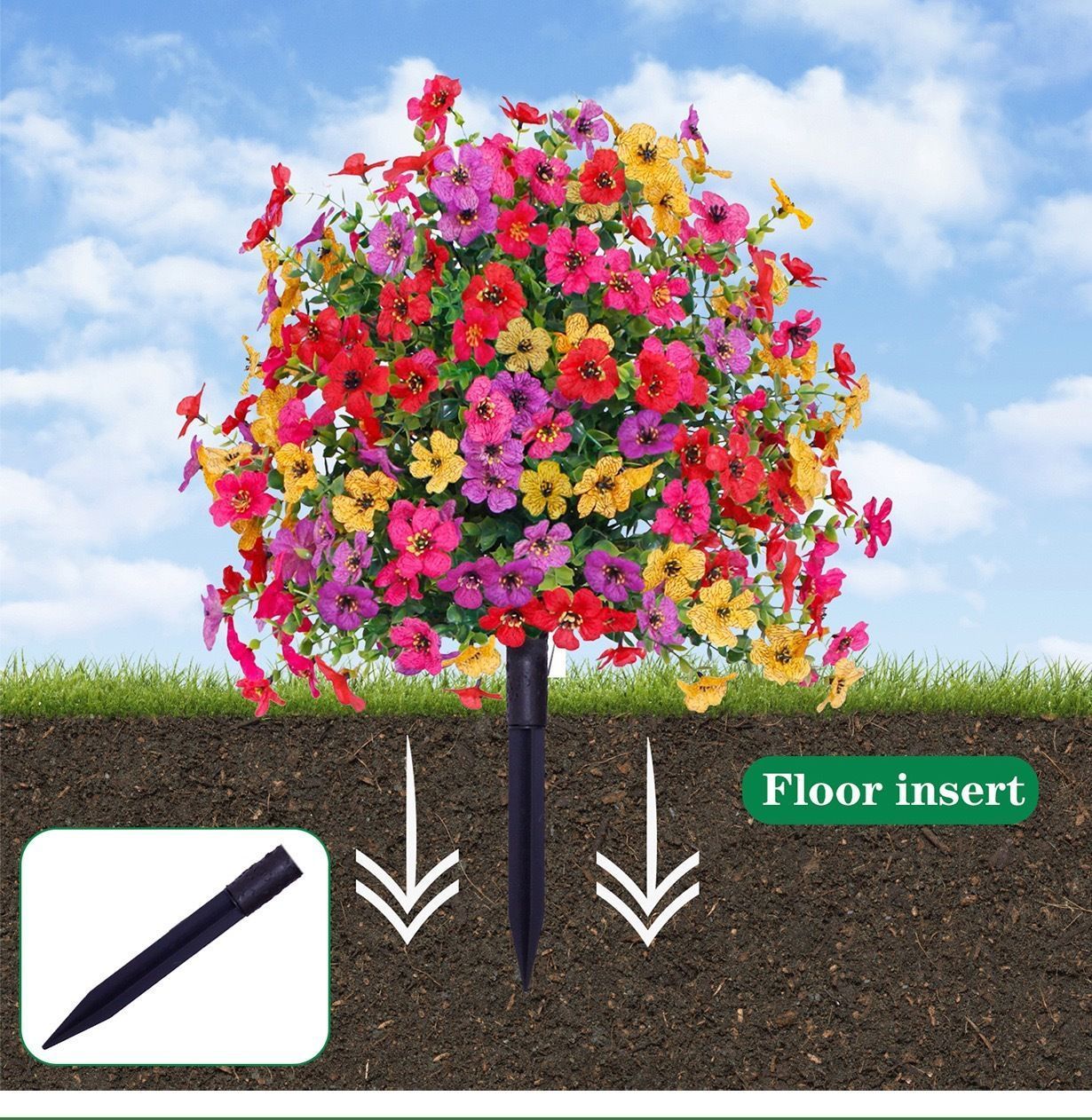 Autumn Orange Artificial Eucalyptus Greenery 3Pcs Outdoor Garden Display Stems — image 5
